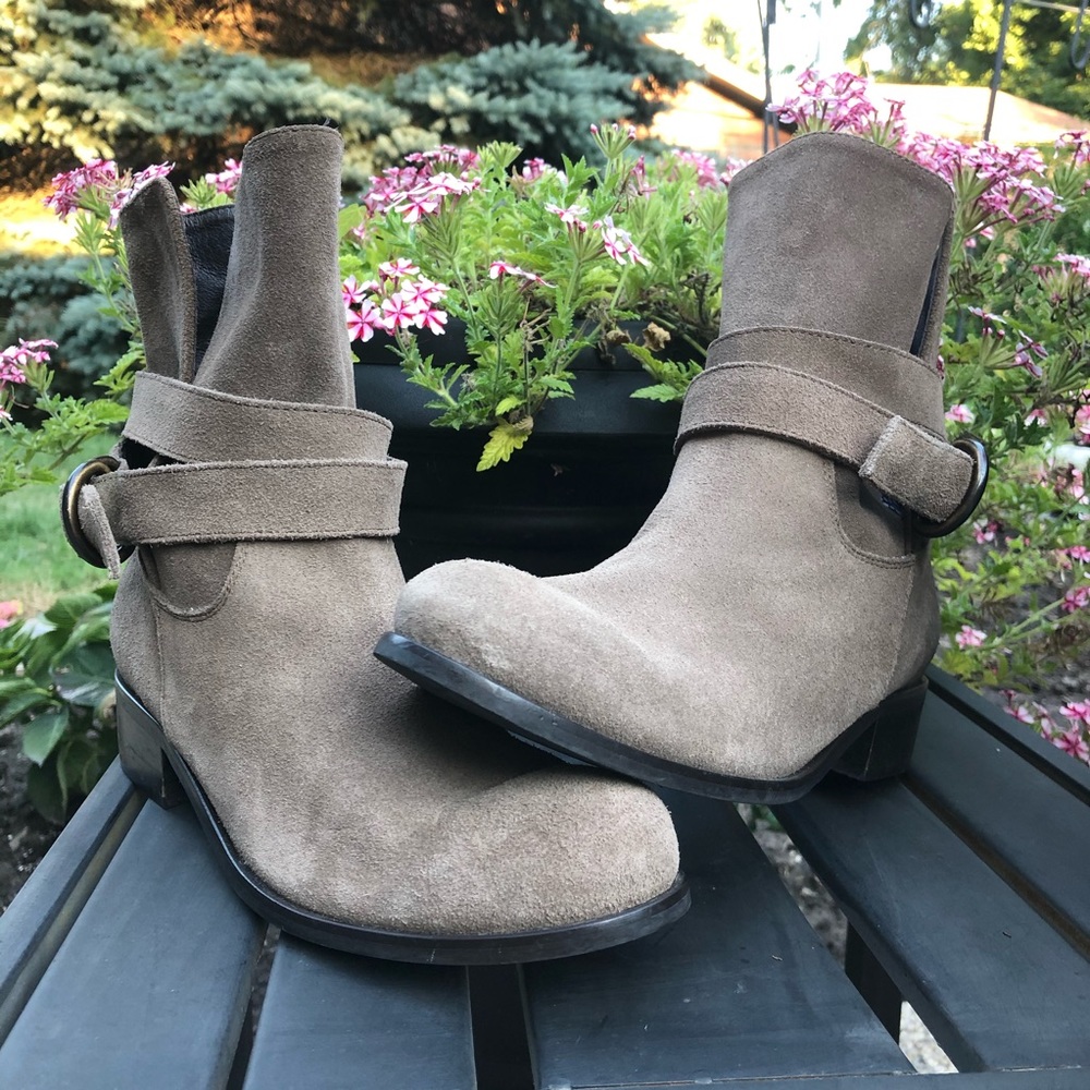 Italian suede booties